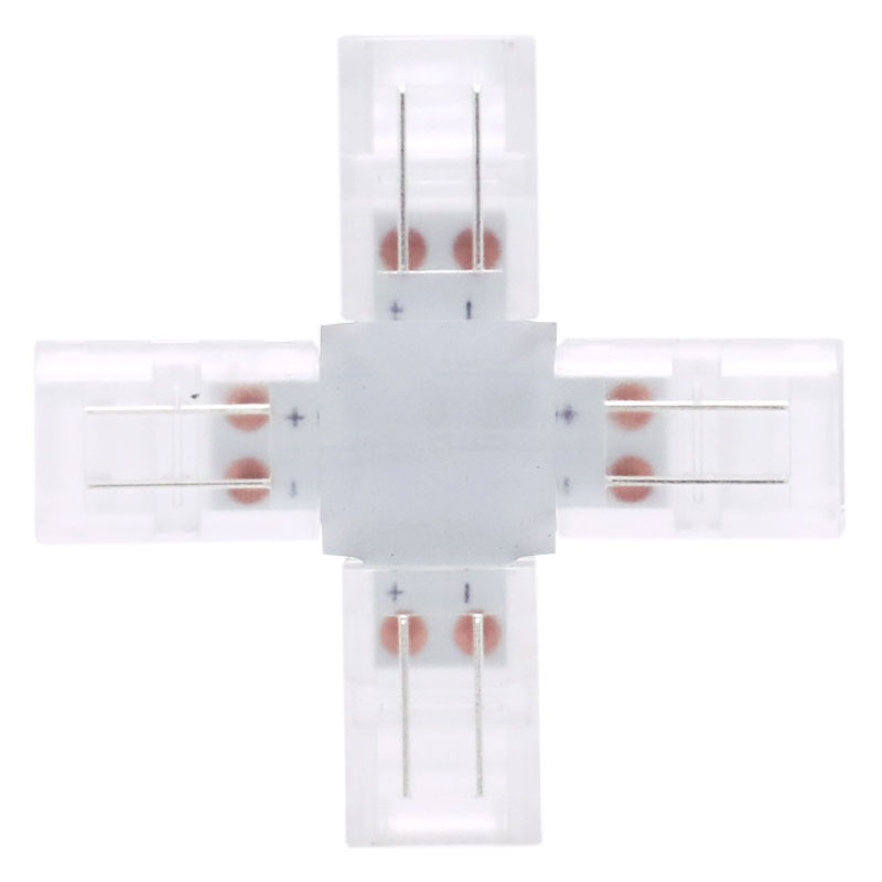 2 Pin + Shape LED Tape Light Connector For 10mm Single Color Strip Light 2 Pin + Shape LED Tape Light Connector For 10mm Single Color Strip Light